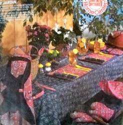 4278 MCCALLS PATIO LINENS, CHAIR COVER, CUSHION, APRON, HAT, PLANT PATTERN